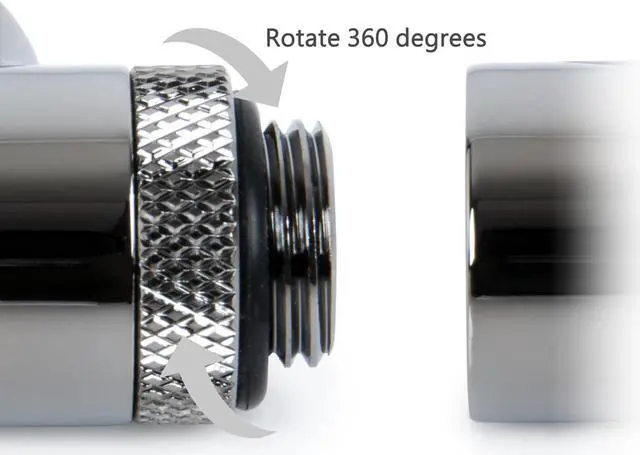 Alt view image 3 of 12 - Bitspower T-Block Rotary Fitting, Black Sparkle