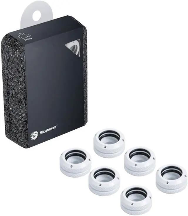 Alt view image 2 of 2 - Bitspower G1/4" Deluxe White Enhance Multi-Link For OD 16MM (6PCS)