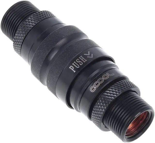 Alt view image 5 of 7 - Alphacool Eiszapfen HF Quick Release Connector Kit with Double Bulkhead G1/4" Inner Thread, Deep Black