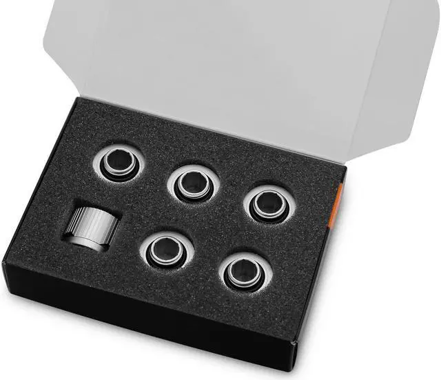 Alt view image 2 of 8 - EKWB EK-Quantum Torque STC-12/16 Compression Fitting for Soft Tubing, 12/16mm (7/16" ID, 5/8" OD), Satin Titanium, 6-pack