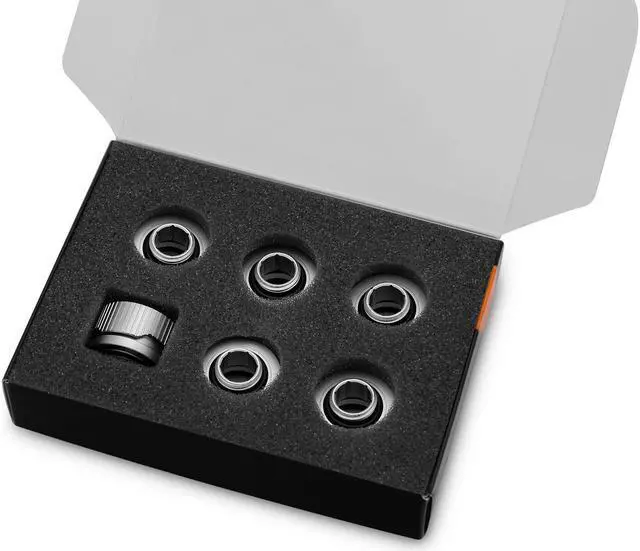 Alt view image 2 of 8 - EKWB EK-Quantum Torque HDC-16 Compression Fitting for EKWB Rigid Tubing, 16mm OD, Satin Titanium, 6-pack