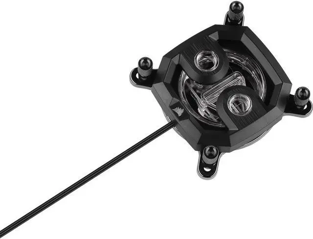 Alt view image 3 of 7 - CORSAIR Hydro X Series XC7 RGB CPU Water Block (1200/AM4) - Nickel-Plated Copper Cold Plate - Black - More Than 60 Micro-Cooling Fins - 16 Individually Addressable RGB LEDs