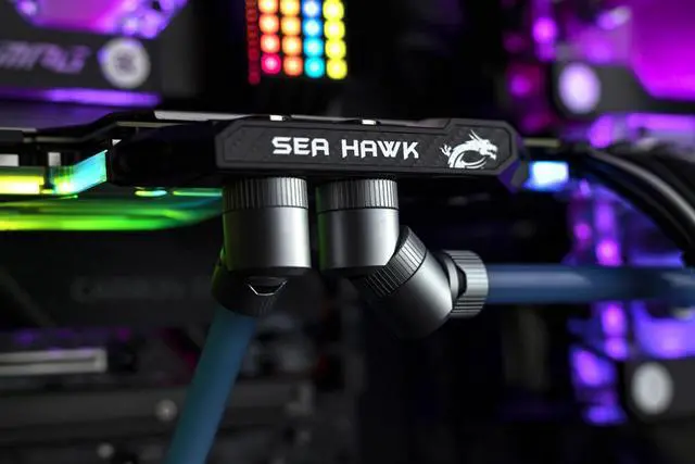 Alt view image 4 of 5 - EKWB EK-Torque Angled T Fitting, Satin Titanium