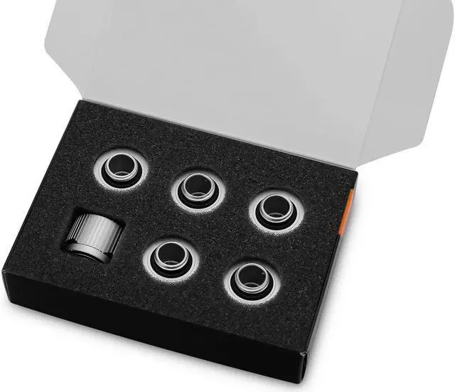 Alt view image 2 of 8 - EKWB EK-Quantum Torque STC-10/13 Compression Fitting for Soft Tubing, 10/13mm (3/8" ID, 1/2" OD), Satin Titanium, 6-pack