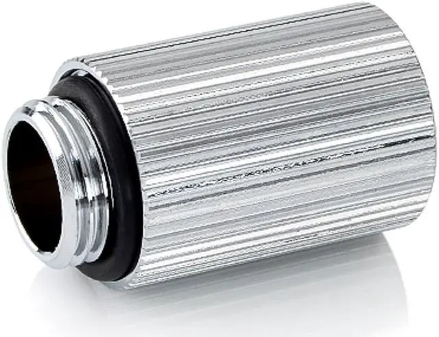 Alt view image 4 of 6 - Bitspower Touchaqua G1/4" Male to Female Extender Fitting, 25mm, Glorious Silver, 2-pack