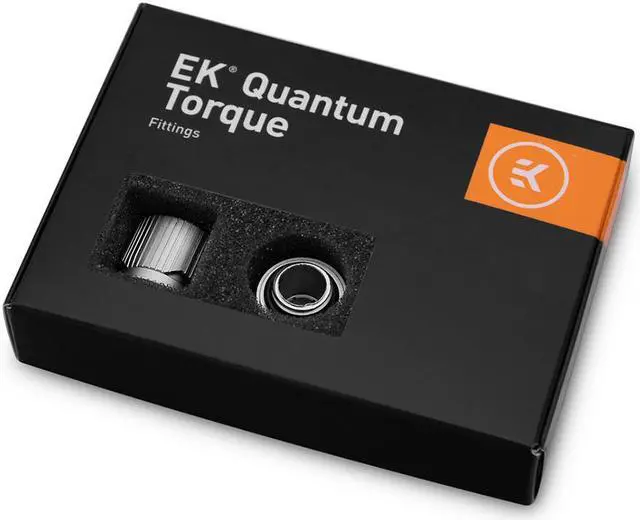 Main image of EKWB EK-Quantum Torque STC-10/16 Compression Fitting for Soft Tubing, 10/16mm (3/8" ID, 5/8" OD), Satin Titanium, 6-pack