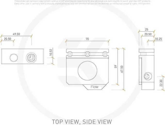 Alt view image 4 of 7 - EK-Quantum Scalar Flow Indicator Top-To-Bottom D-RGB - Black