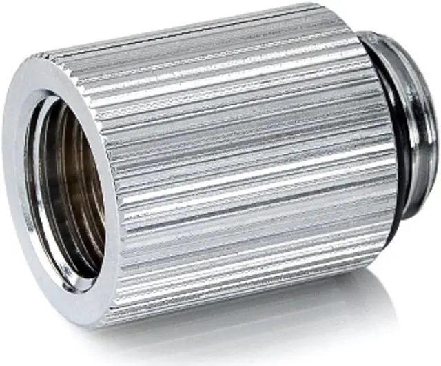 Alt view image 3 of 6 - Bitspower Touchaqua G1/4" Male to Female Extender Fitting, 20mm, Glorious Silver, 2-pack