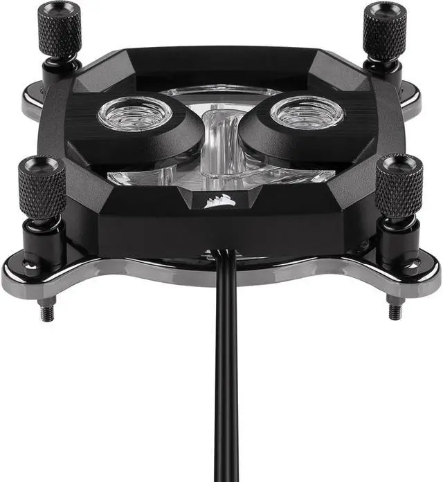Alt view image 4 of 7 - CORSAIR Hydro X Series XC7 RGB CPU Water Block (1200/AM4) - Nickel-Plated Copper Cold Plate - Black - More Than 60 Micro-Cooling Fins - 16 Individually Addressable RGB LEDs
