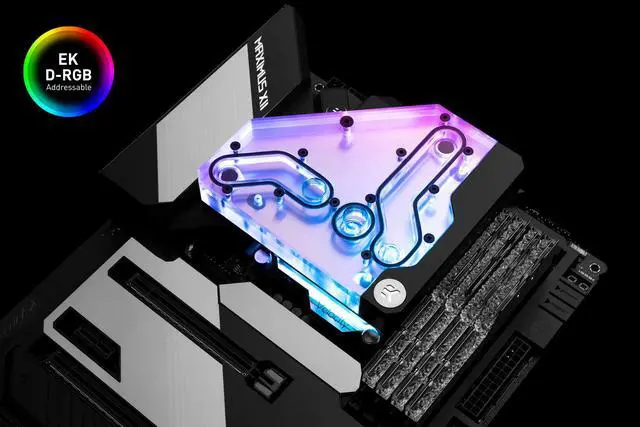 Alt view image 7 of 10 - EK-Quantum Momentum VRM Bridge ROG Maximus XII Formula D-RGB - Plexi