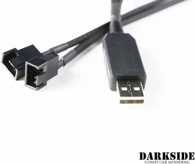 Alt view image 3 of 3 - Darkside USB Mini-Transformer to 12v Dual Fan Adapter Cable (DS-1044)