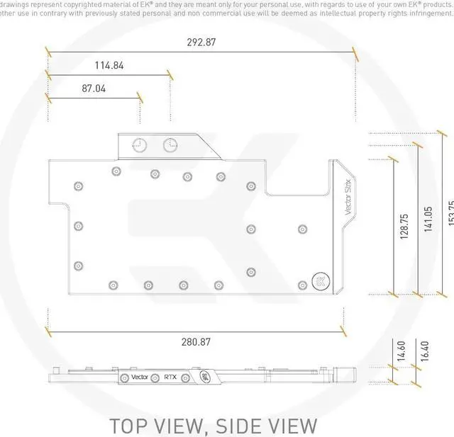 Alt view image 6 of 7 - EK-Quantum Vector Strix RTX 3070 D-RGB - Nickel + Plexi