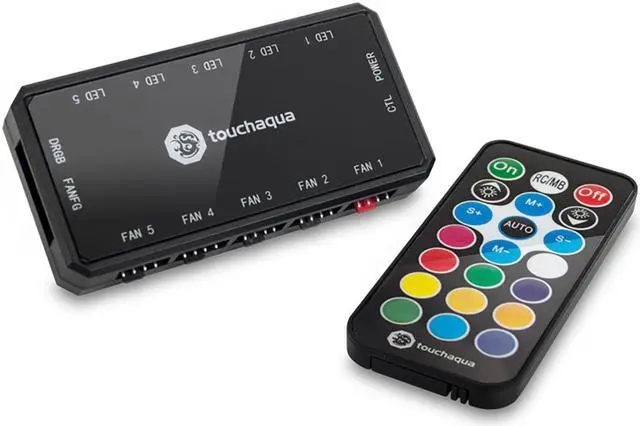 Main image of Bitspower Touchaqua Fan and Digital RGB Controller with RF Remote