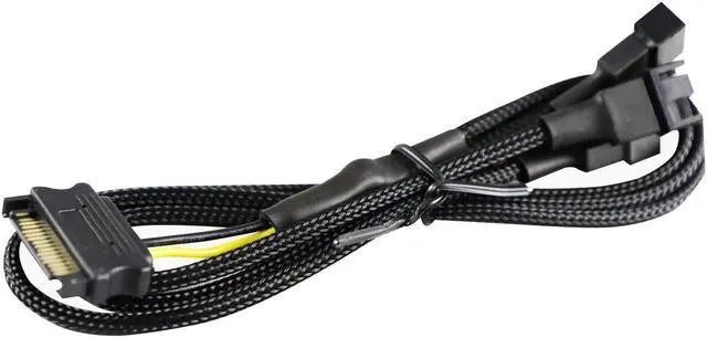 Alt view image 4 of 4 - Darkside Three-Way 4-Pin/3-Pin Fan Slitter Cable With SATA Power (DS-0931)