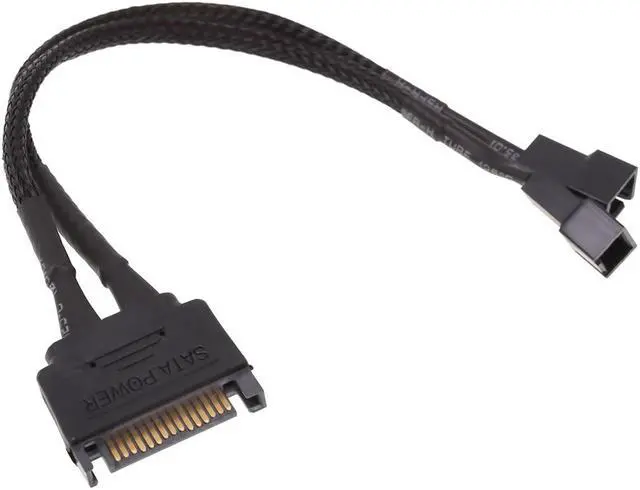 Alt view image 5 of 8 - Phobya power sata Y-cable internal to 3Pin 5V and 12V 20cm  - black