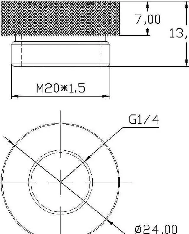 Alt view image 5 of 6 - XSPC M20 to G1/4" Fillcap Adapter , Matte Black