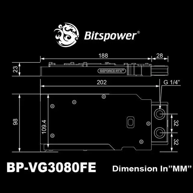 Alt view image 5 of 11 - Bitspower Classic VGA Water Block for GeForce RTX 3080 Founders Edition