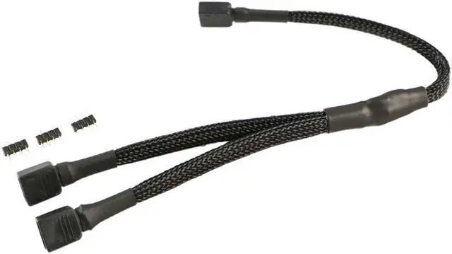 Alt view image 2 of 3 - Darkside 12v 4-Pin RGB 2-Way Splitter Cable – Jet Black Sleeved (DS-1036)