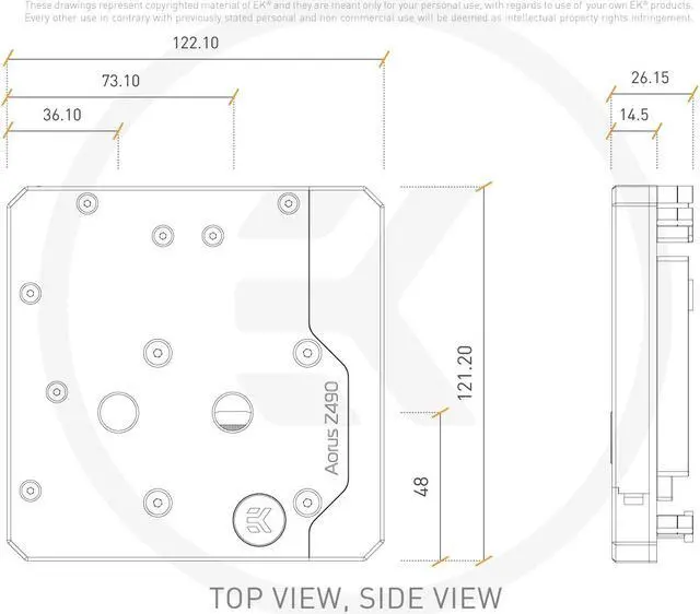 Alt view image 7 of 12 - EK-Quantum Momentum Aorus Z490 Master D-RGB - Plexi
