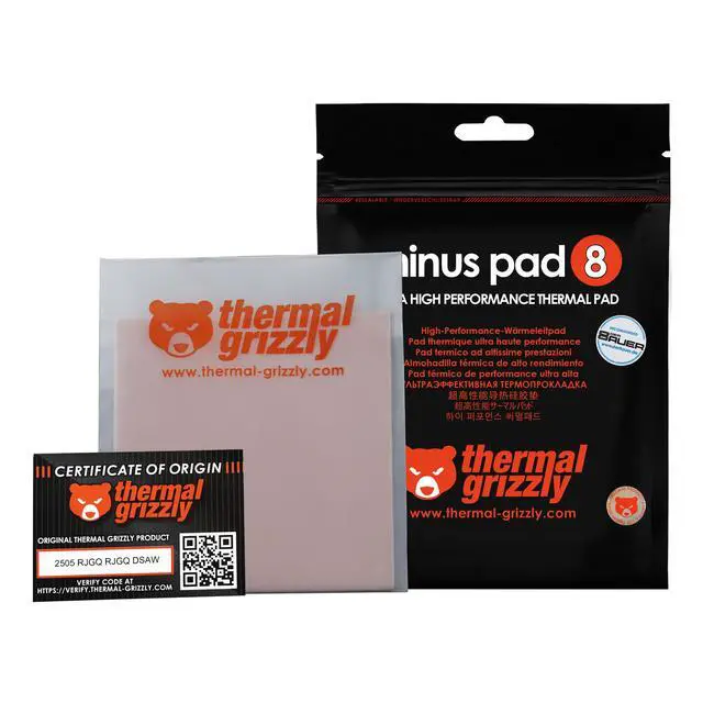 Alt view image 13 of 14 - Thermal Grizzly Minus Pad 8 - 100x 100x 0.5 mm - 2 pcs, Pink (TG-MP8-100-100-05-2R)