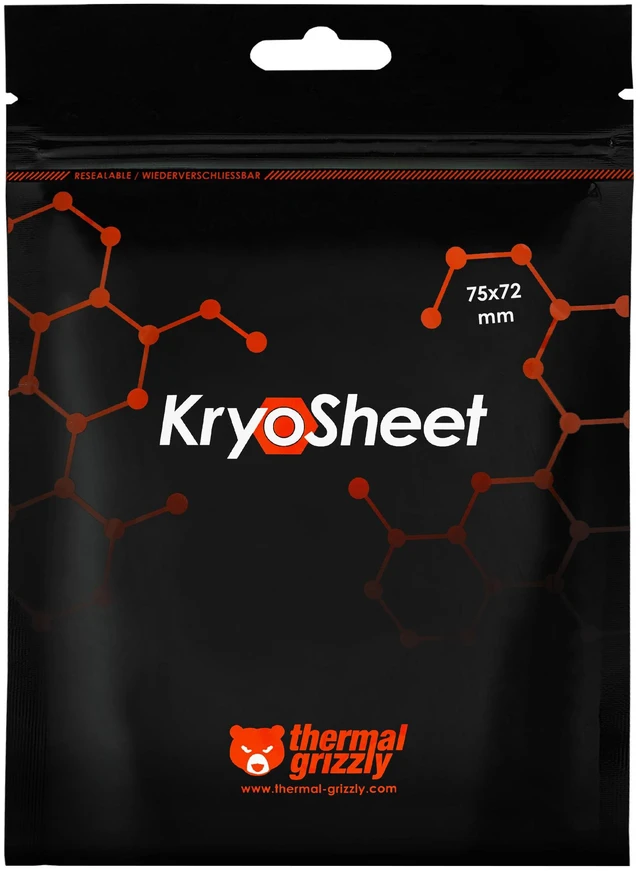 Alt view image 11 of 12 - Thermal Grizzly Kryosheet - 75x 72x 0.2 mm, Black (TG-KS-75-72)