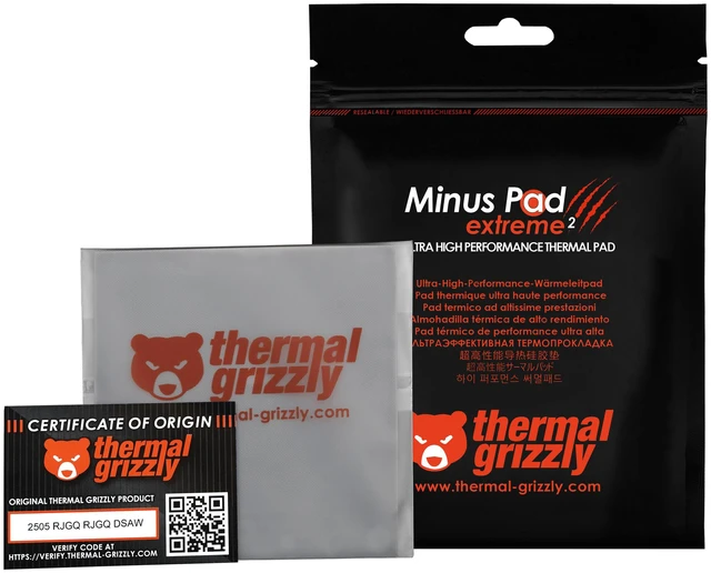 Alt view image 13 of 14 - Thermal Grizzly Minus Pad Extreme V2 - 100x 100x 1.0mm, Grey (TG-MP-E2-100-100-10)