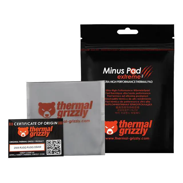 Alt view image 13 of 14 - Thermal Grizzly Minus Pad Extreme V2 - 100x 100x 1.5 mm, Grey (TG-MP-E2-100-100-15)