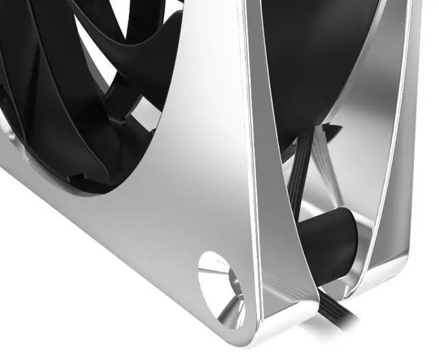 Alt view image 11 of 14 - Alphacool Apex Stealth Metal Fan 3000rpm Chrome - 120x120x25mm, 120mm, 4-Pin PWM, 4.23 mmH2O, 70.98 CFM, 12V (13824)
