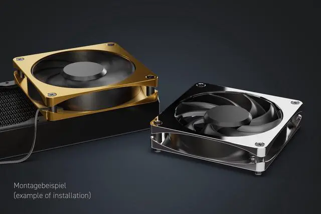 Alt view image 14 of 14 - Alphacool Apex Stealth Metal Fan 3000rpm Chrome - 120x120x25mm, 120mm, 4-Pin PWM, 4.23 mmH2O, 70.98 CFM, 12V (13824)