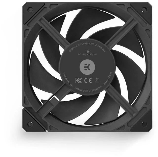 Alt view image 9 of 14 - EK-Loop Fan FPT 120 - 120mm Black (550-2300rpm)