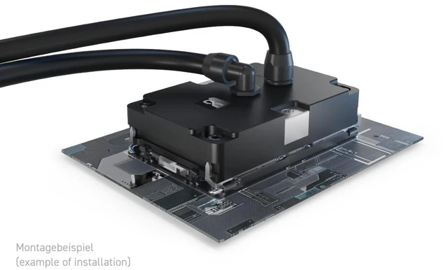 Alt view image 9 of 9 - Alphacool ES Jet LGA 4677 / SP5 LGA 6096 2U CPU Water Block, G1/4, Nickel Plated Copper, Black (10228)