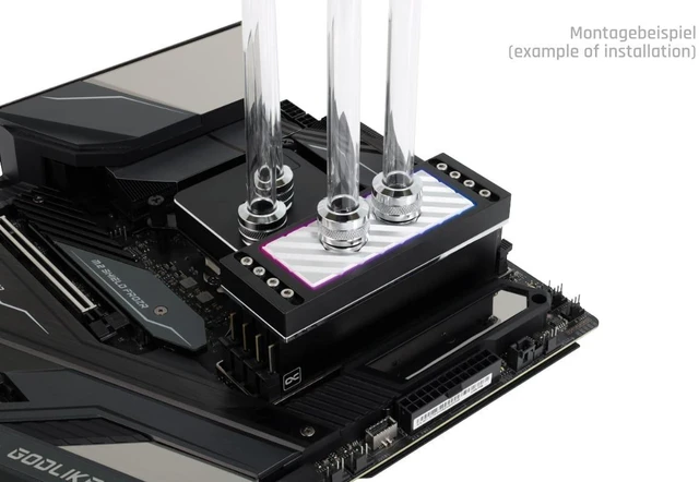 Alt view image 13 of 13 - Alphacool Apex RAM X4 Water Cooler - Silver RAM Water Block, G1/4, Nickel Plated Copper (13781)