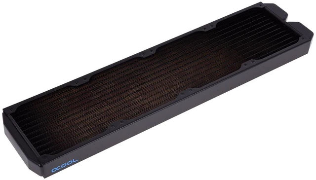 Alt view image 10 of 11 - Alphacool NexXxos ST30 Full Copper Radiator 480, 120mm x 4, Quad Fan, Black, G1/4, 30mm, 480mm (14159)