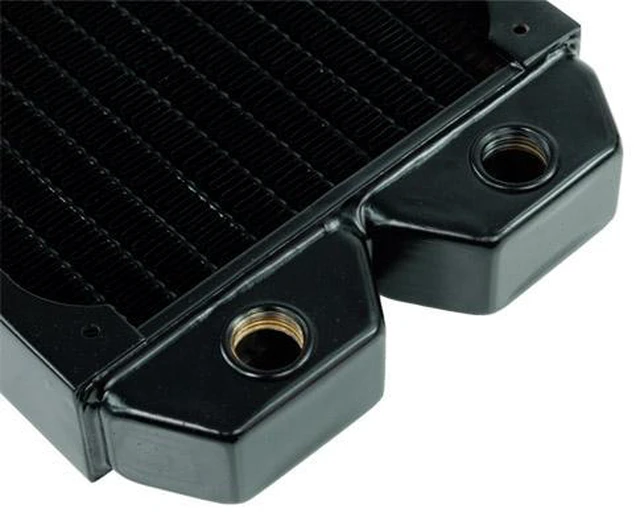 Alt view image 11 of 11 - Alphacool NexXxos ST30 Full Copper Radiator 480, 120mm x 4, Quad Fan, Black, G1/4, 30mm, 480mm (14159)
