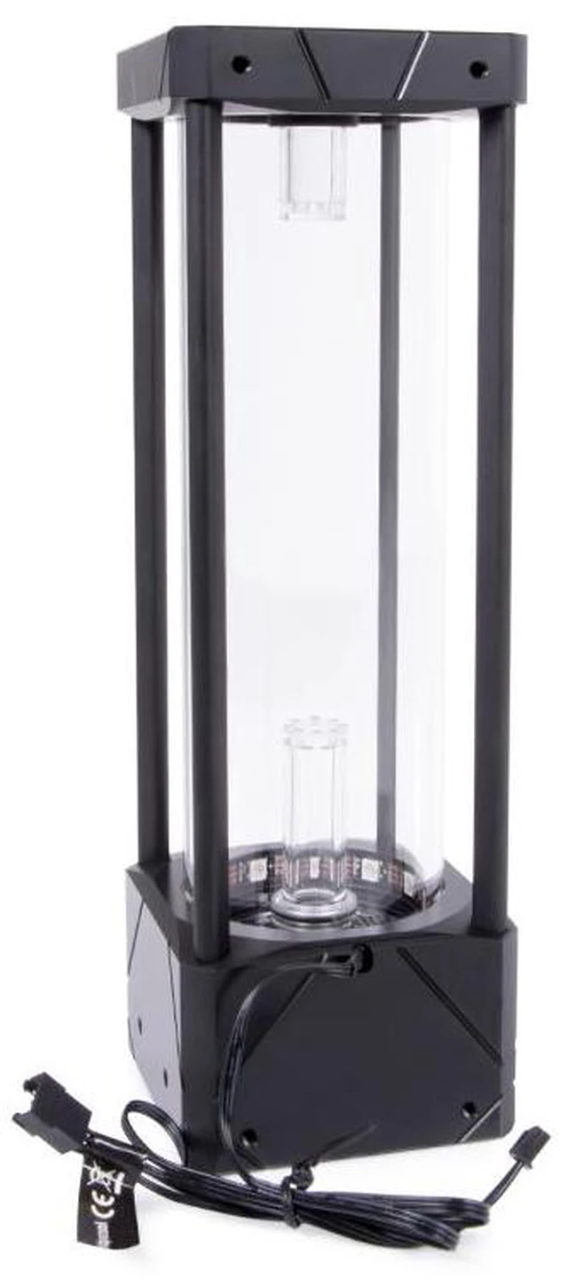 Alt view image 5 of 10 - Alphacool Eisbecher Aurora 250mm Glass Reservoir with D5 Body (Pump Not Included), Black/acetal, G1/4, Borosilicate Glass (15379)