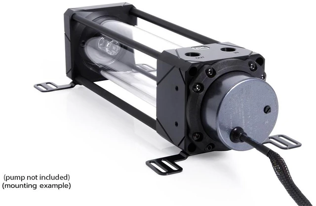 Alt view image 10 of 10 - Alphacool Eisbecher Aurora 250mm Glass Reservoir with D5 Body (Pump Not Included), Black/acetal, G1/4, Borosilicate Glass (15379)