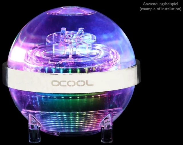 Alt view image 9 of 14 - Alphacool Eisball Adressable RGB - Acryl with D5 VPP655 PWM Reservoir, G1/4 (13795)