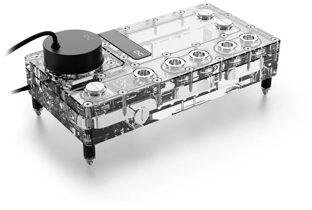 Alt view image 8 of 11 - Alphacool Core Distro Plate 240 Right with VPP Pump Reservoir, G1/4, 164 ml, Acrylic, Clear (15478)