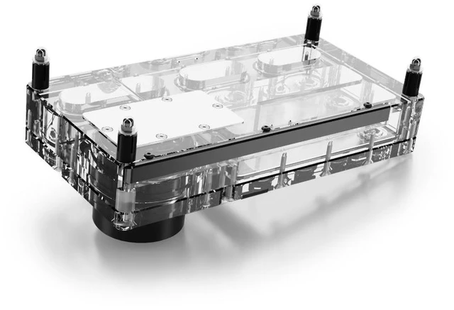Alt view image 9 of 11 - Alphacool Core Distro Plate 240 Right with VPP Pump Reservoir, G1/4, 164 ml, Acrylic, Clear (15478)