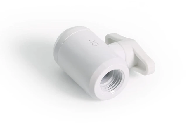 Alt view image 6 of 6 - Alphacool Eiszapfen 2-Way Ball Valve G1/4 - White Fitting, Brass (17630)