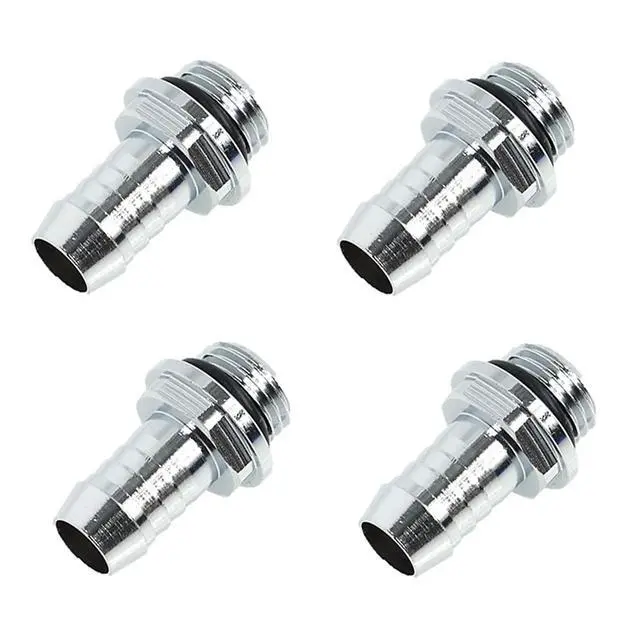 Alt view image 5 of 7 - Alphacool HF G1/4" to 10mm ID "FatBoy" Barb Fitting for Soft Tubing, Chrome, 4-pack