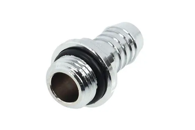 Alt view image 7 of 7 - Alphacool HF G1/4" to 10mm ID "FatBoy" Barb Fitting for Soft Tubing, Chrome, 4-pack