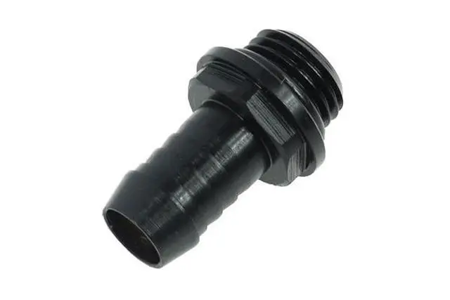 Alt view image 5 of 6 - Alphacool HF G1/4" to 10mm ID "FatBoy" Barb Fitting for Soft Tubing, Deep Black, 4-pack
