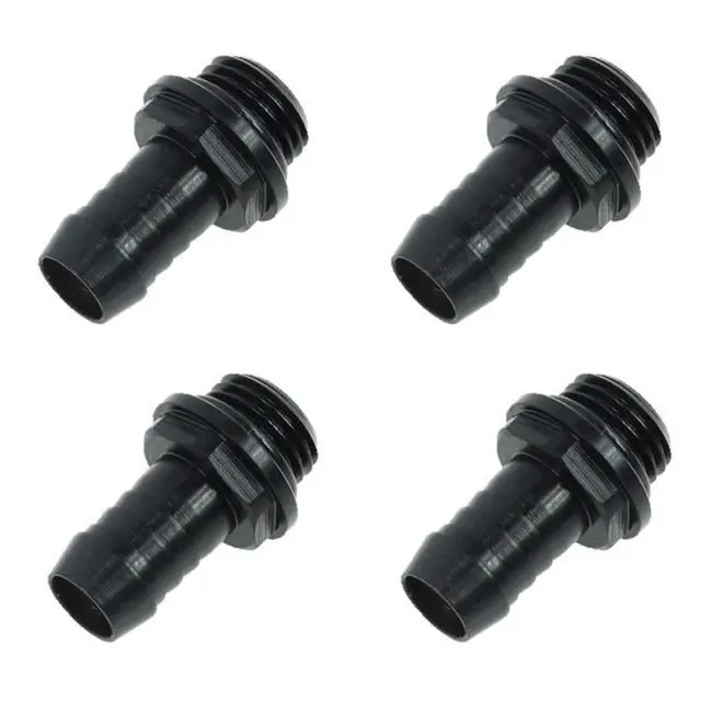 Alt view image 4 of 6 - Alphacool HF G1/4" to 10mm ID "FatBoy" Barb Fitting for Soft Tubing, Deep Black, 4-pack