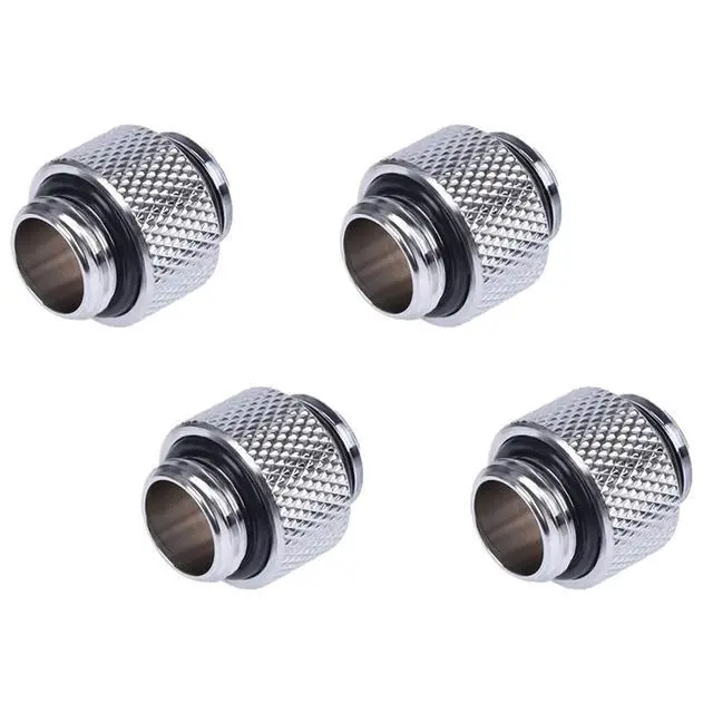 Alt view image 3 of 4 - Alphacool HF G1/4" Male to Male Extender Fitting, 10mm, Chrome, 4-pack