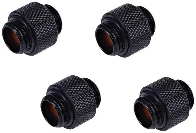 Alt view image 3 of 4 - Alphacool HF G1/4" Male to Male Extender Fitting, 10mm, Deep Black, 4-pack