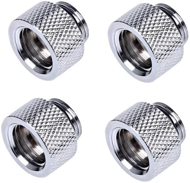 Alt view image 4 of 6 - Alphacool HF G1/4" Male to Female Extender Fitting, 10mm, Chrome, 4-pack