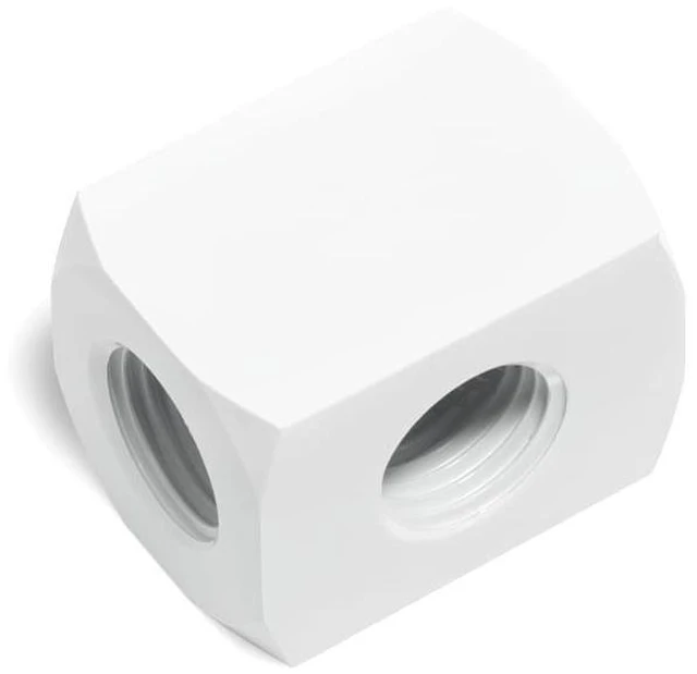 Alt view image 10 of 11 - Alphacool HF Connection Terminal TEE T-piece Round G1/4 - White Fitting, Brass (17629)