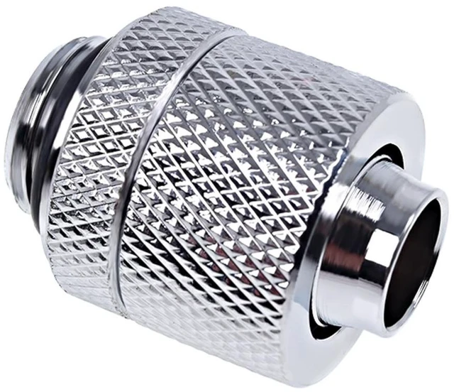 Alt view image 8 of 9 - Alphacool Eiszapfen G1/4" to 10mm ID, 13mm OD Compression Fitting for Soft Tubing, Chrome, 6-pack