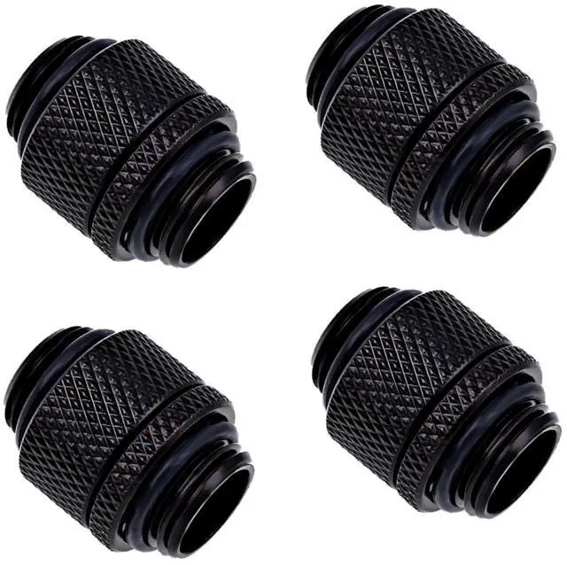 Alt view image 5 of 7 - Alphacool Eiszapfen G1/4" Male to Male 10mm Extender Fitting, Rotary, Deep Black, 4-pack